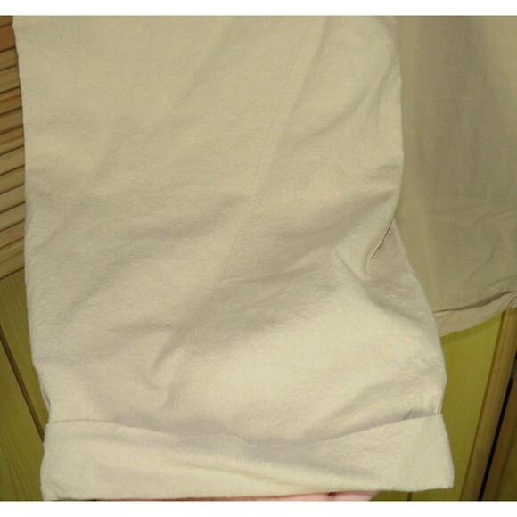 Emily Daniels Beige Crinkle Cotton Pull On Capri Pants With Pockets Plus Size 2X - Picture 3 of 9